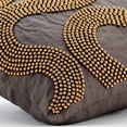 thumbnail image 2 of Decorative Pillow Sham, Brown Euro Pillow Covers 26x26 inch (65x65 cm), Linen European Shams, Abstract, Swirl, Pattern, Beaded, Modern Euro Sham Covers - Gold Bead Trail, 2 of 3