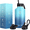 Blue Waves, variant on GEDUX 64oz Vacuum Insulated Stainless Steel Water Bottle with 2 Leak Proof Lids(Spout Lid and Straw Lid) Keeps 12H Hot 24H Cold, Wide Mouth Powder-Coated Water Bottle for Sports and Travel