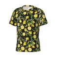 thumbnail image 5 of Qekee Lemon Fruits Flowers Leaves Classic Fit T-Shirt Men's Shirt Men's Tight Short Sleeves for Exercise, Running, Mountaineering - Lemon Fruits Flowers Leaves, 5 of 9
