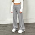 thumbnail image 4 of ITSAME Girls High Waisted Sweatpants Wide Leg Relaxed Fit Solid Color Fall Athletic Casual Joggers Gray Size 7, 4 of 7