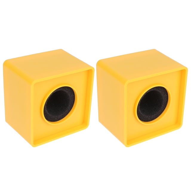 Miangastore 2Pcs Portable ABS Injection Molding Square Shaped Interview Mic Microphone Logo Flag Station Logo(Yellow)