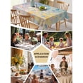 thumbnail image 5 of Blue Abstract Tablecloth Rectangle Table Cloth 60x84 , Waterproof Tablecloth Outdoor Table Cloth, Orange Yellow Gradient Stone Brushwork Washable Table Cover for Kitchen Dining Party, 5 of 8