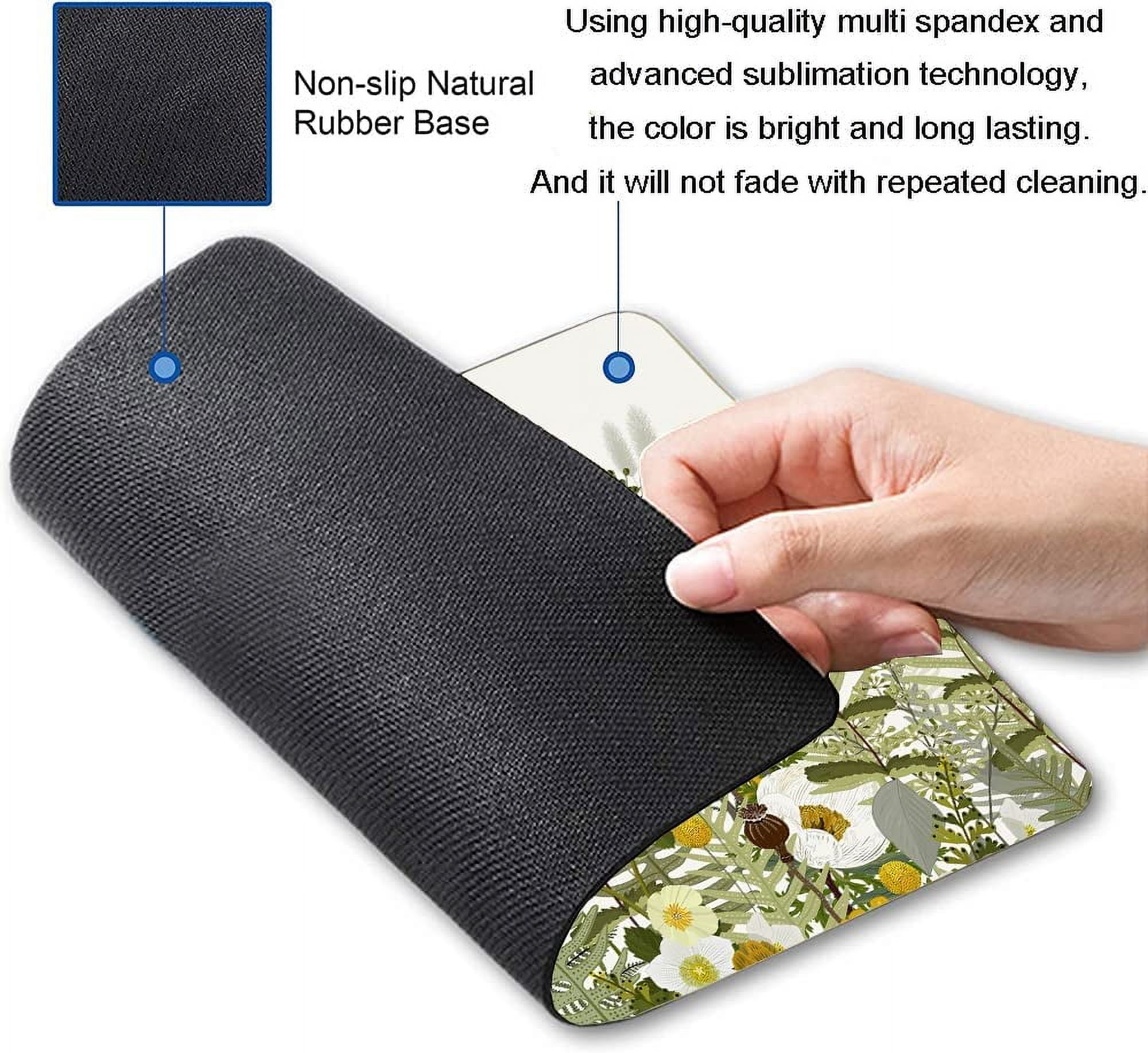 Mouse Pad, Floral Mouse Pad with Cute Design, Mouse Mat Square Waterproof Mouse Pads Non-Slip Rubber Base MousePads for Computer Office Laptop, Flowers Meadow