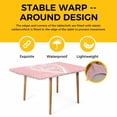 thumbnail image 4 of Valentine's Day Table Cloths for 4 Foot Rectangle Tables, Love Branches Vintage Wood Grain Pink Patio Waterproof Elastic Fitted Tablecloths, Washable Rectangular Table Cover for Camping, 4 of 8
