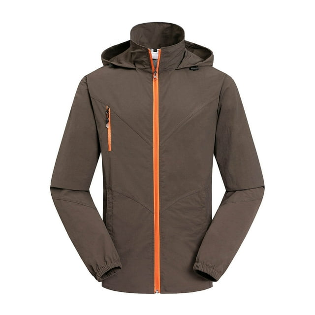 Dagugfen Veste d'Entraînement pour Hommes à Capuche Manches Longues Fermeture Éclair Ample Extensible Manteau de Randonnée Extérieur avec Poches