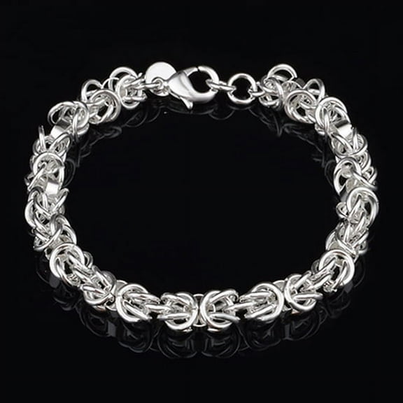 Yesbay Women's Fashion 925 Sterling Silver Bracelet Bangle Chain Banquet Jewelry Gift