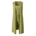 thumbnail image 4 of 2025 Conjunto de 3 piezas para mujer: abrigo sin mangas acanalado, chaleco y pantalones cortos, color liso, ropa informal/de fiesta, tallas S-XXL, 4 of 4