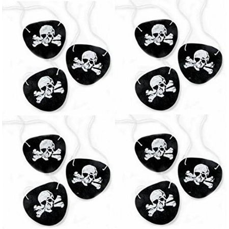 UPC 791321438404 product image for Black Felt Pirate Captain Eye Patches with Skull Crossbones for Children Party F | upcitemdb.com