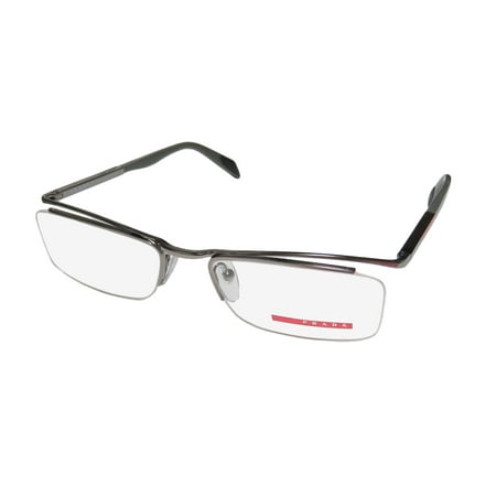 New Prada Vps58b Mens Designer Half-Rim Gunmetal / Gray ...