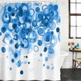 thumbnail image 2 of Abstract Bathroom Shower Curtains with Hooks, Blue Gradient Watercolors Ink Points Minimalist Style Waterproof Fabric Washable Shower Curtain for Home Hotel Bathtub Decor 72x72 Inch, 2 of 9