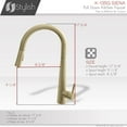 thumbnail image 4 of Stylish Siena 17 ¾" Ht Single Handle Brushed Gold Pull Down Kitchen Faucet K-135G, 4 of 9