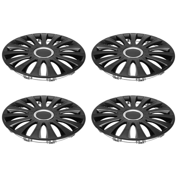 Unique Bargains 4 Pcs Car Wheel Rim Hub Cover Wheel Hub Caps R15/ 15" Wheel Skins Decorative Wheel Rim Cover Replacement Universal for Car Pickup Truck SUV Plastic Black