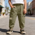 thumbnail image 2 of Gyexs Toddler Boys Jogger Pants Uniform Pants with Pockets Elastic Waist Casual Pants for Kids, 2 of 8