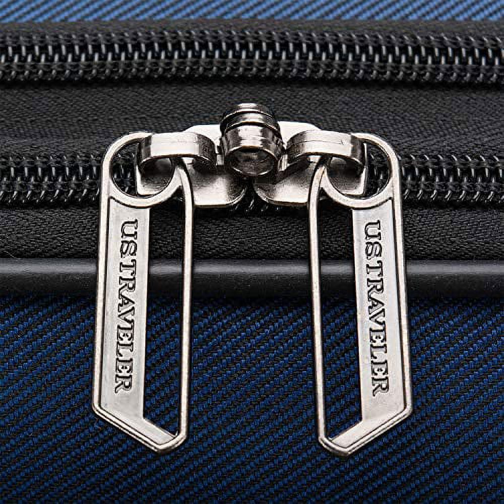 U.S. Traveler Aviron Bay Expandable Softside Luggage Set with Spinner Wheels, Navy, 3-Piece (23/27/31)