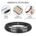 thumbnail image 4 of Naloa Monochrome Leopard Horse Elastic Steering Wheel Cover, Auto Steering Wheel Cover – 15 Inch, Fit Suvs,Vans Cars,Trucks, 4 of 6