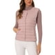 thumbnail image 1 of Chaleco acolchado sin mangas ligero de INSPIRE CHIC para mujer, con botones, cuello redondo, color rosa claro, talla S, 1 of 1