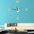 thumbnail image 4 of Wosthever Reloj de pared sin taladrar reloj espejo moderno Simple creativamente Horloge decoración del hogar TV Fondo salas de estar Decoración del hogar Plata Wosthever HA077364-03, 4 of 6