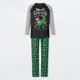 thumbnail image 3 of Traje de pantalones largos verdes familiares Traje de ropa de dormir informal de estilo navideño con bloques de color, 3 of 9
