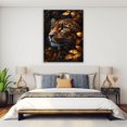 thumbnail image 4 of Mudket Golden Autumn Leopard Canvas Wall Art, Leopard Print Trendy Wall Decor Framed Ready to Hang for Living Room Office - 12"L x 8"W, 4 of 10