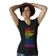 thumbnail image 2 of Pride Shirt Women Equality Love is Love Gay Rainbow Flag LGBTQ V-Neck Shirts X-Large Black, 2 of 6