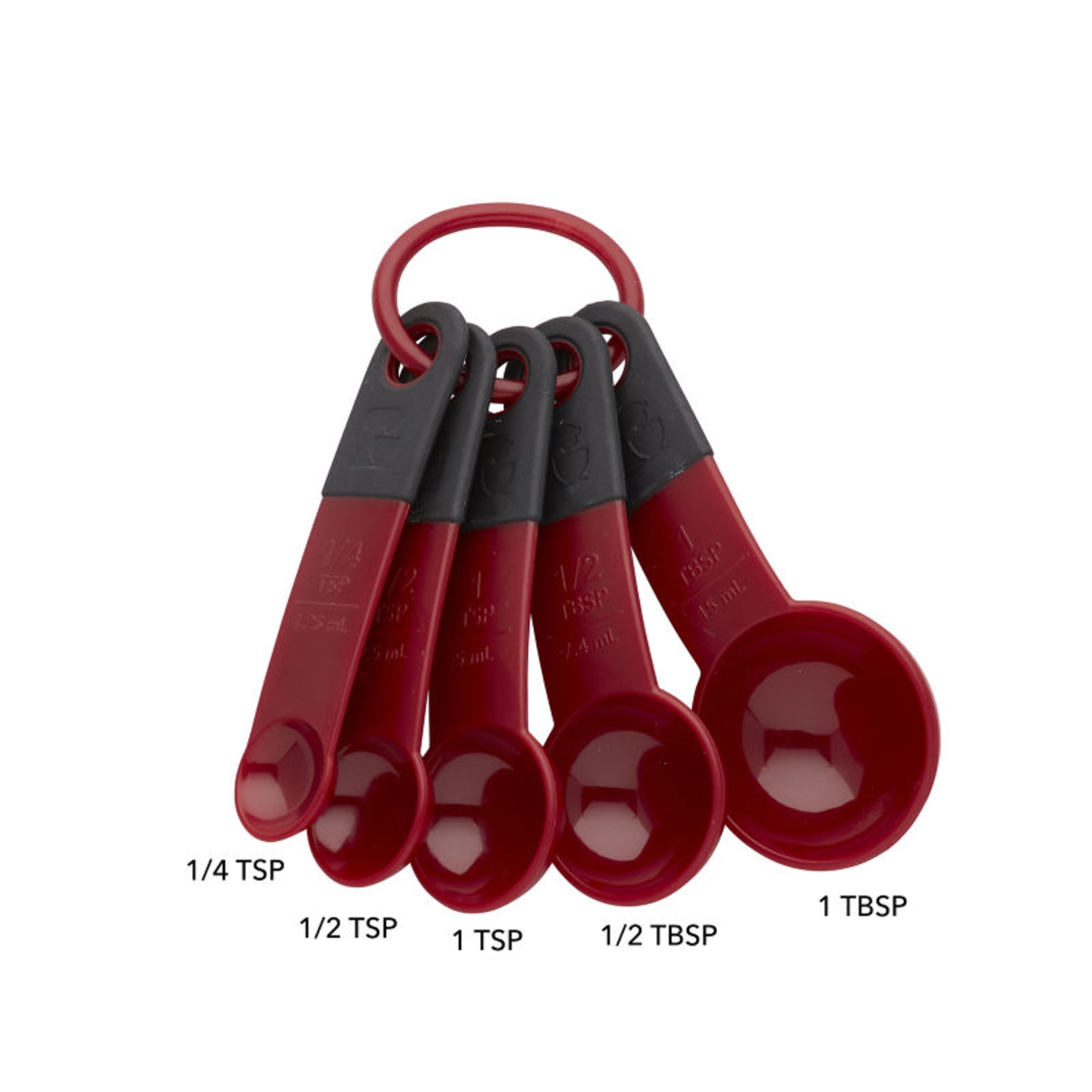 Tupperware Measuring Mates Set Cups and Spoons Chili Red