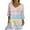 Multicolor, variant on Women Linen Blouses 3/4 Length Sleeve V-Neck Summer Casual Tunic Tops Ladies Elegant Business Shirts Multicolor S