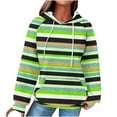 thumbnail image 2 of Byworldtasic Womens Hoodies Women Oversized Striped Color Blocks Hoodies Sweater Knit Tops Fashion Pullover Casual Long Sleeve Shirts with Pockets, 2 of 5