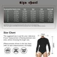 thumbnail image 7 of Yeahdor Mens Long Sleeve Bodysuit Gymnastics Figure Skating Dance Costume Press Button Crotch Leotard Black 4XL, 7 of 7