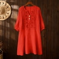 thumbnail image 7 of HAJWOH Women's Floral Embroidered Cotton Linen Maxi Boho Dress Short Sleeve V Neck Dresses Summer Flowy Beach Sundress, 7 of 7