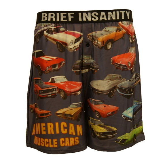 Brief Insanity Men's Boxer Shorts Underwear American Muscle Cars Print