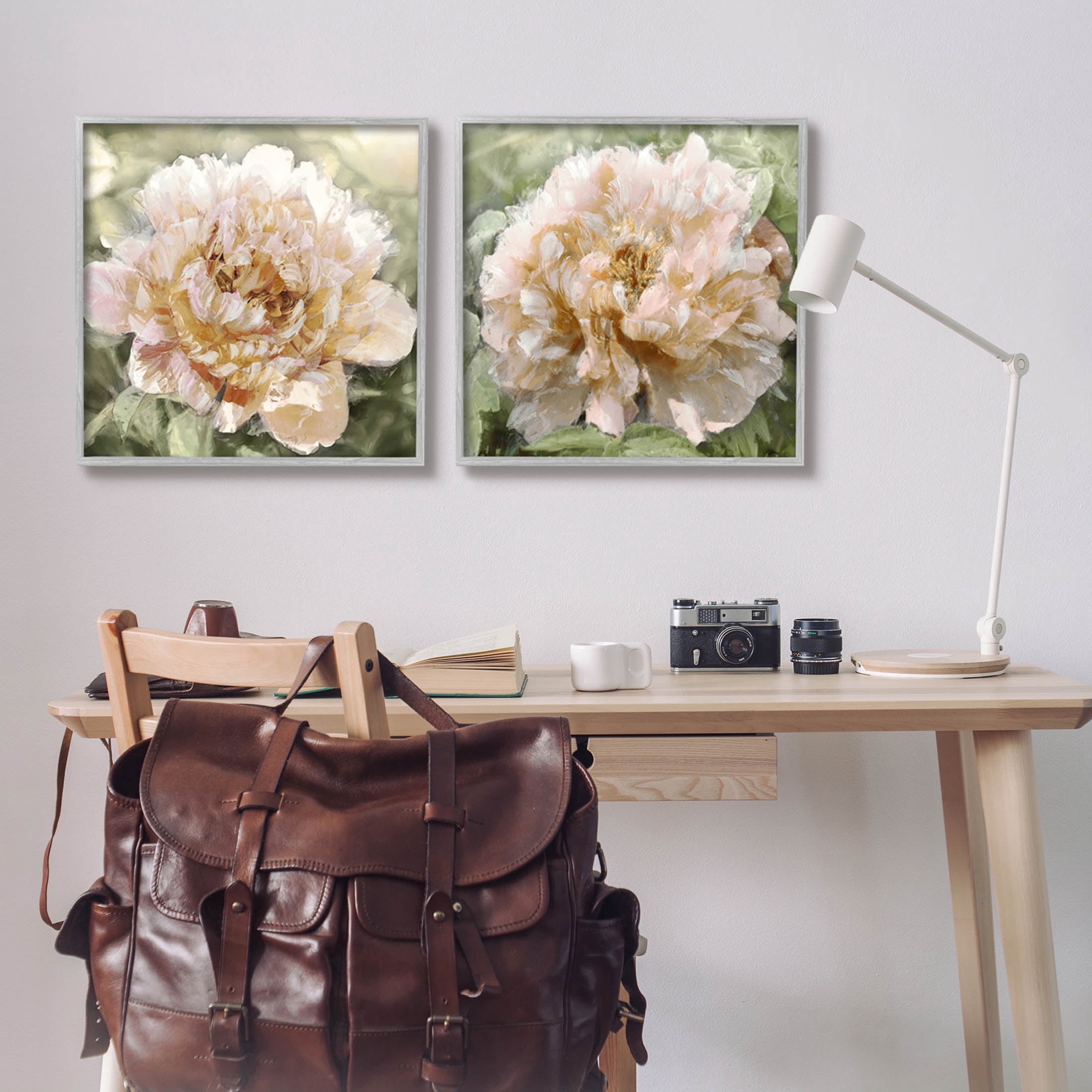 Carnation Plant Blooming Garden Botanical & Floral Graphic Art Gray Framed Art Print Wall Art, Set of 2