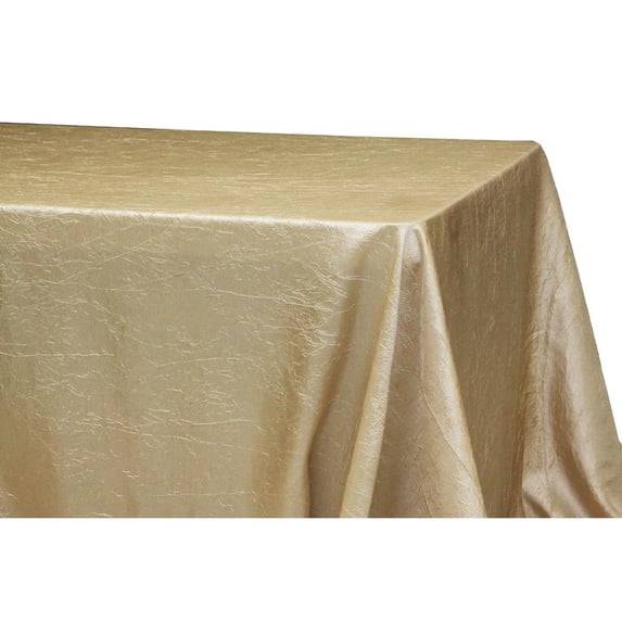 1 Pc, Crushed Taffeta 90"X132" Rectangular Tablecloth - Champagne For Wedding Or Formal Event Decor(Machine Washable)