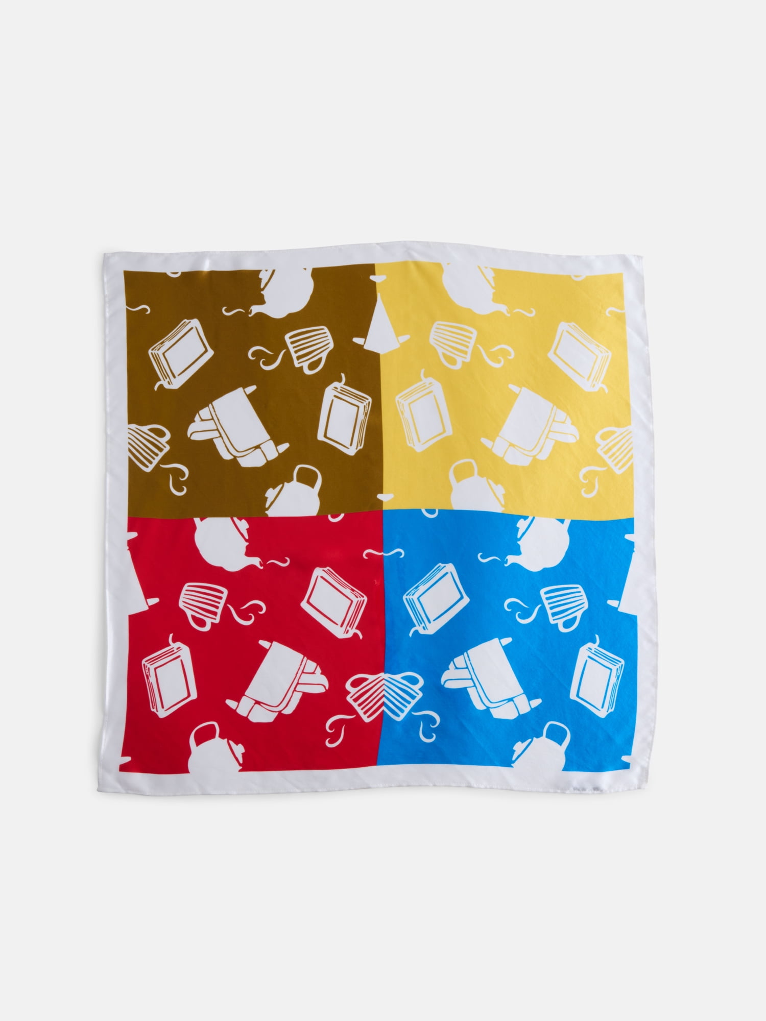 Free Assembly Women's Print Silk Scarf, White