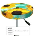 thumbnail image 4 of Daiia Sunflowers With Green Leaves Stool Covers Round,Round Bar Stool Covers Waterproof Bar Chair Covers Washable Stool Cushion Slipcover for 12-14 Inch Chair-12 inch, 4 of 7