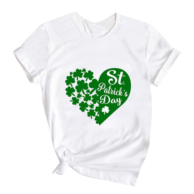 Gibobby Playeras Niñas Día de San Patricio Camisetas de manga corta con cuello redondo para niños y niñas, camisetas estampadas para niños (E, 6-7 Años)