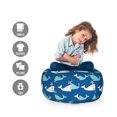 thumbnail image 2 of Whale Storage Toy Bag Chair, Bicolor Whales in the Sea in Cartoon Drawing Style Underwater Wildlife, Stuffed Animal Organizer Washable Bag, Small Size, Navy Blue Aqua Beige, by Ambesonne, 2 of 3