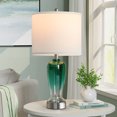 thumbnail image 4 of 26in Glass Table Lamp for Nightstand Deco Gradient Green Modern Lamp with Led Bulb, 4 of 8