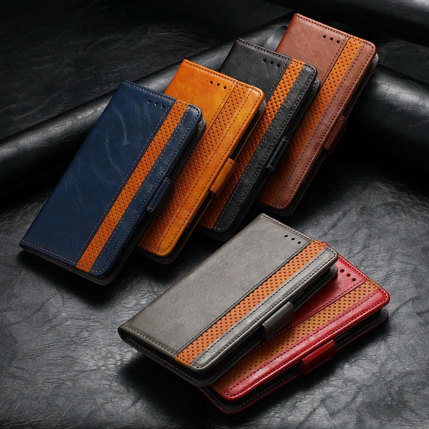 Leather Wallet Phone Case For Xiaomi Poco F6 Pro C55 C65 C50 F5 Pro M6 Pro Poco X5 Pro X4 M5 F4 F3 Quality Leather Phone Case With Card Holder Zipper