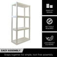 thumbnail image 3 of Oskar Plastic Shelving Unit Storage Shelf 4-Tier 57"H x 30"W x 14"D White 400 lb Capacity, 3 of 8