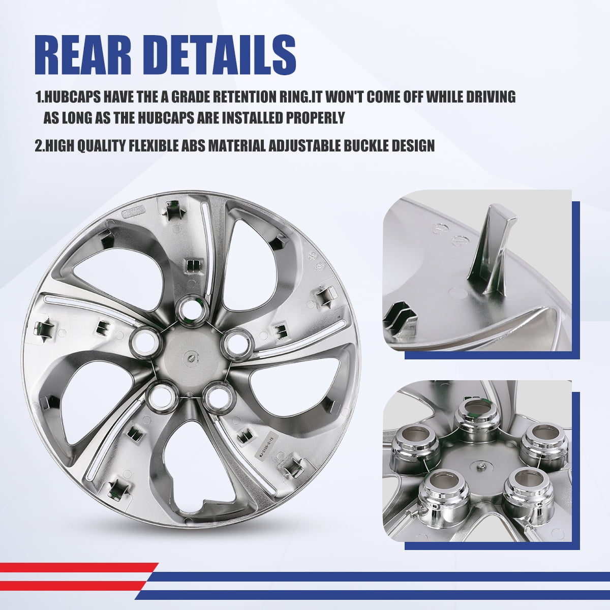4Pcs/Set 15" Hubcaps Wheel Rims Cover for 2013-2015 Honda Civic Sedan,2013 Honda Civic Coupe,Compatible With Steel Wheels Bolt on Installation ABS+PC Material(Chrome)