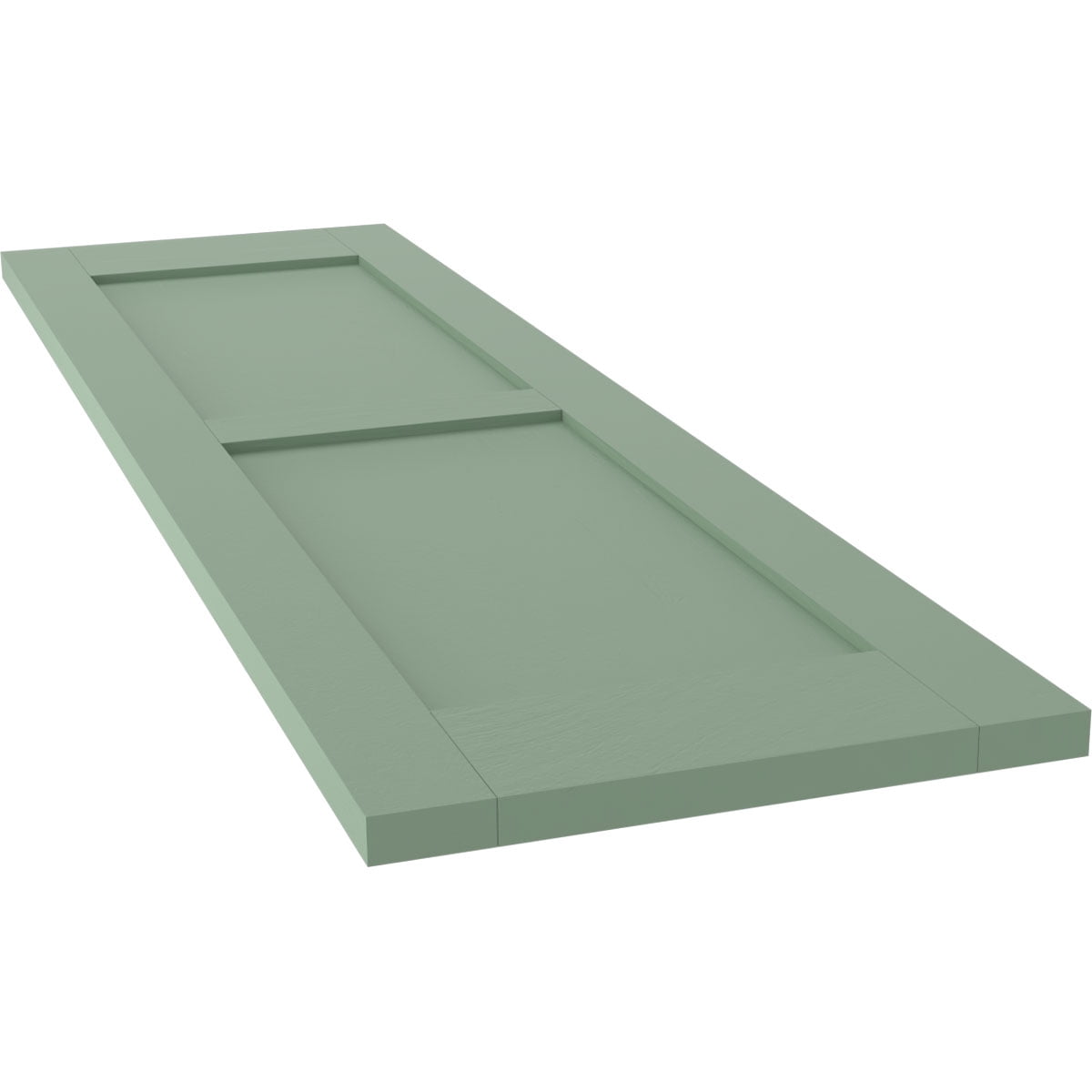 18"W x 36"H Americraft Two Equal Flat Panel Exterior Real Wood Shutters (Per Pair), Track Green