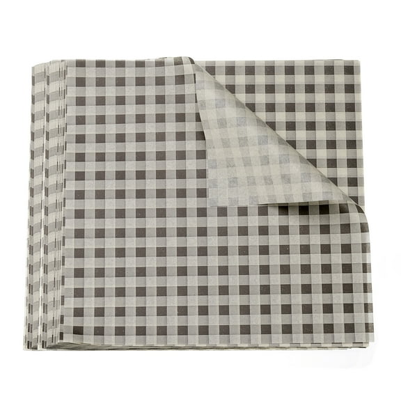 Uxcell 200pcs Square Checkered Wax Paper Sheets 8.66" x 8.66" for Sandwich Baking Paper, Brown