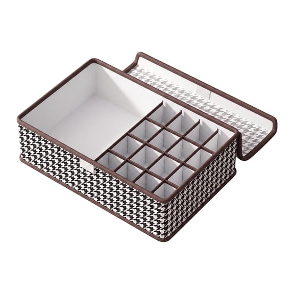 Underwear Organizer Drawer 3-in-1 Foldable Linen Storage Box for Bras Panties Socks Large Capacity Closet Bins with Handles Home Bedroom