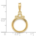 thumbnail image 2 of FJC Finejewelers 14 kt Yellow Gold Triple Circle Top 13.0mm Prong Coin Bezel Pendant, 2 of 6