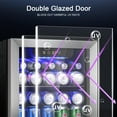thumbnail image 5 of Auseo 55Cans Mini Fridge Cooler, Beverage Refrigerator Cooler with Stainless Steel Glass Door & Adjustable Leveling Legs, Home/Bar/Office, 5 of 9