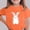 Orange, variant on Amidoa Crewneck Girls Short Sleeve Cute Easter Graphic Summer Shirts Pullover Tees