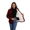 thumbnail image 6 of SAILWIND Women's Battery Heated Sherpa Wool Shirt Long Sleeve Red Plaid Top, 6 of 7