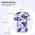 thumbnail image 3 of Hirioo Butterflies for Men's Baseball T-shirt Shirts Short Sleeve Casual Summer Button Stretch T Shirts,Size S-4XL-Medium, 3 of 7