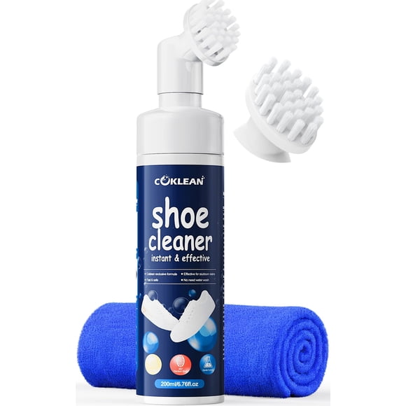 Limpiador de zapatos Coklean, espuma sin agua, 200 ml, para zapatillas, color blanco