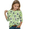 thumbnail image 4 of Abcomgle Girls Shirts Crewneck Panda Graphic Tshirts Toddler 3/4 Sleeve Toddler Girls T-Shirts Summer Trendy Cotton Toddler Tops Girls, 4 of 5